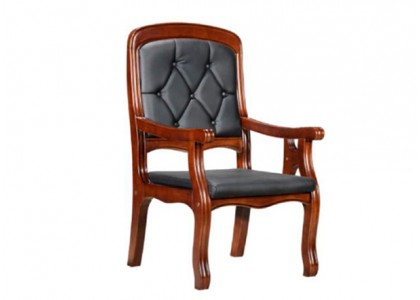 Faux Leather Wood Chair